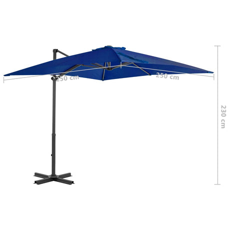 Zweefparasol met aluminium paal 250x250 cm azuurblauw - AllerleiShop