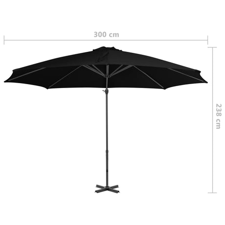 Zweefparasol met aluminium paal 300 cm zwart - AllerleiShop