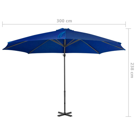 Zweefparasol met aluminium paal 300 cm azuurblauw - AllerleiShop