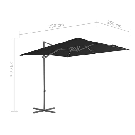 Zweefparasol met stalen paal 250x250 cm zwart - AllerleiShop