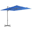 Zweefparasol met stalen paal 250x250 cm azuurblauw - AllerleiShop