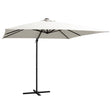 Zweefparasol met LED en stalen paal 250x250 cm zandkleurig - AllerleiShop