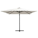 Zweefparasol met LED en stalen paal 250x250 cm zandkleurig - AllerleiShop