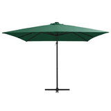 Zweefparasol met LED-verlichting stalen paal 250x250 cm groen - AllerleiShop