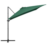 Zweefparasol met LED-verlichting stalen paal 250x250 cm groen - AllerleiShop