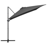 Zweefparasol met LED-verlichting en paal 250x250 cm antraciet - AllerleiShop