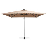 Zweefparasol met LED-verlichting stalen paal 250x250 cm taupe - AllerleiShop