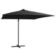 Zweefparasol met LED en stalen paal 250x250 cm zwart - AllerleiShop