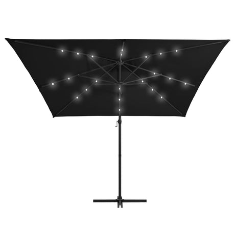 Zweefparasol met LED en stalen paal 250x250 cm zwart - AllerleiShop