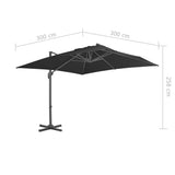 Zweefparasol met aluminium paal 3x3 m zwart - AllerleiShop