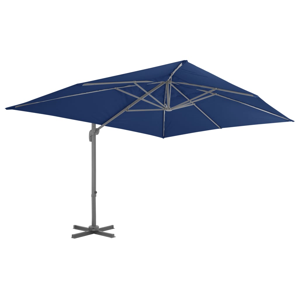 Zweefparasol met aluminium paal 4x3 m azuurblauw - AllerleiShop