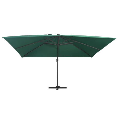 Zweefparasol met LED en aluminium paal 400x300 cm groen - AllerleiShop