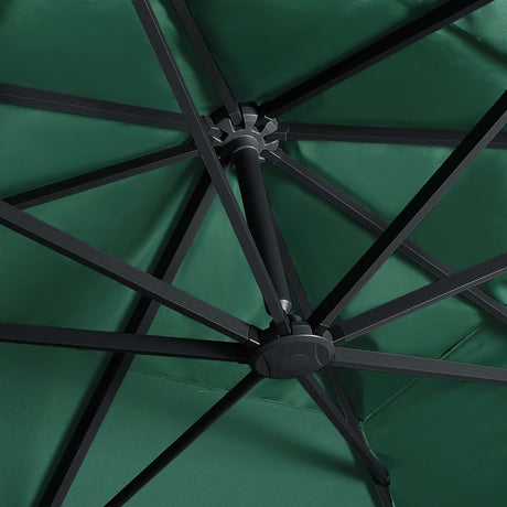 Zweefparasol met LED en aluminium paal 400x300 cm groen - AllerleiShop