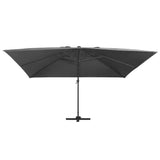 Zweefparasol met LED en aluminium paal 400x300 cm antraciet - AllerleiShop