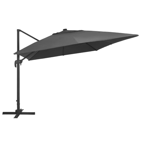 Zweefparasol met LED en aluminium paal 400x300 cm antraciet - AllerleiShop