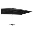 Zweefparasol met LED-verlichting en paal 400x300 cm zwart - AllerleiShop