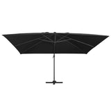 Zweefparasol met LED-verlichting en paal 400x300 cm zwart - AllerleiShop