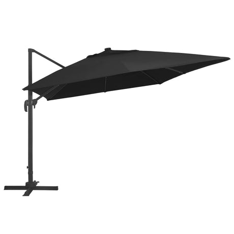 Zweefparasol met LED-verlichting en paal 400x300 cm zwart - AllerleiShop