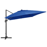 Zweefparasol met LED en aluminium paal 400x300 cm azuurblauw - AllerleiShop