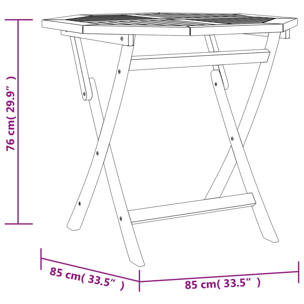 Tuintafel inklapbaar 85x85x76 cm massief teakhout - AllerleiShop