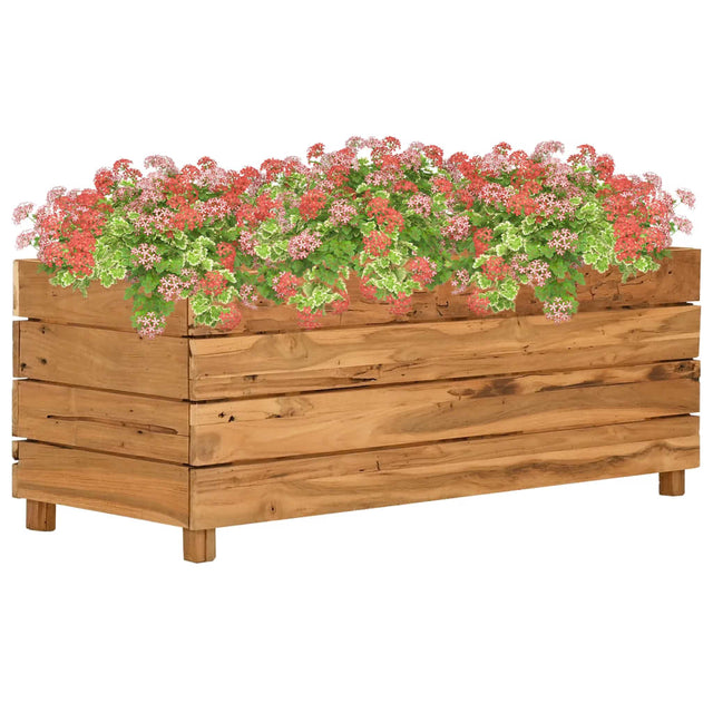 Plantenbak verhoogd 100x40x38 cm gerecycled teakhout en staal - AllerleiShop