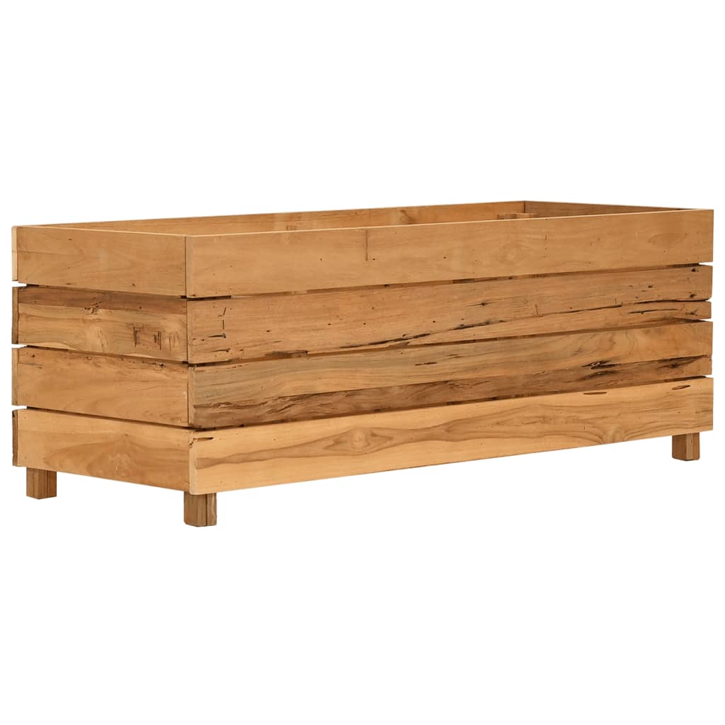 Plantenbak verhoogd 100x40x38 cm gerecycled teakhout en staal - AllerleiShop