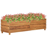 Plantenbak verhoogd 150x40x38 cm gerecycled teakhout en staal - AllerleiShop