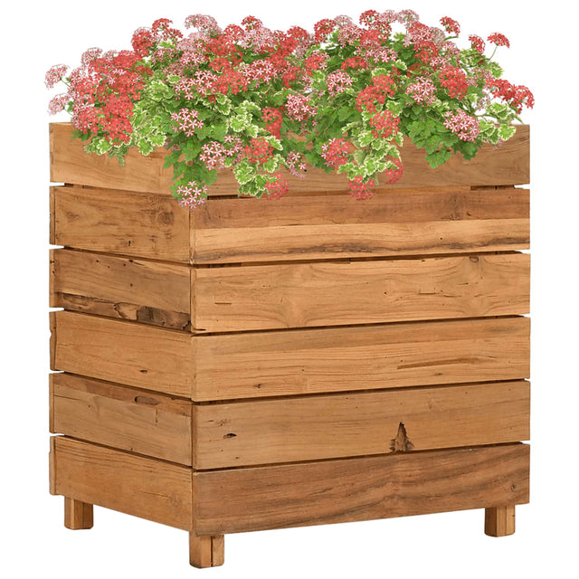 Plantenbak verhoogd 50x40x55 cm gerecycled teakhout en staal - AllerleiShop