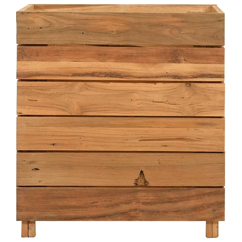 Plantenbak verhoogd 50x40x55 cm gerecycled teakhout en staal - AllerleiShop