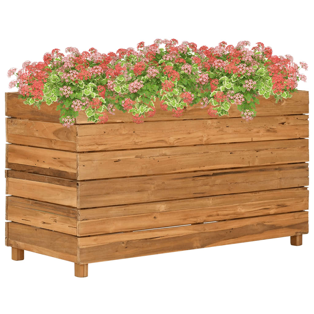 Plantenbak verhoogd 100x40x38 cm gerecycled teakhout en staal - AllerleiShop