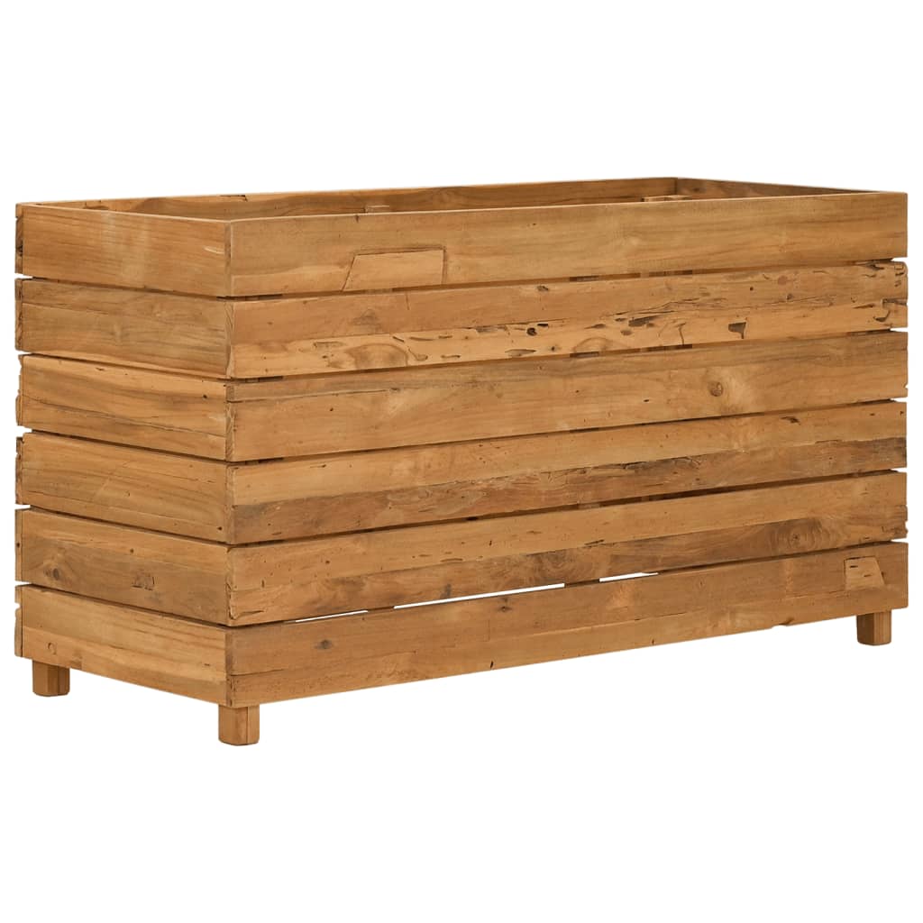 Plantenbak verhoogd 100x40x38 cm gerecycled teakhout en staal - AllerleiShop