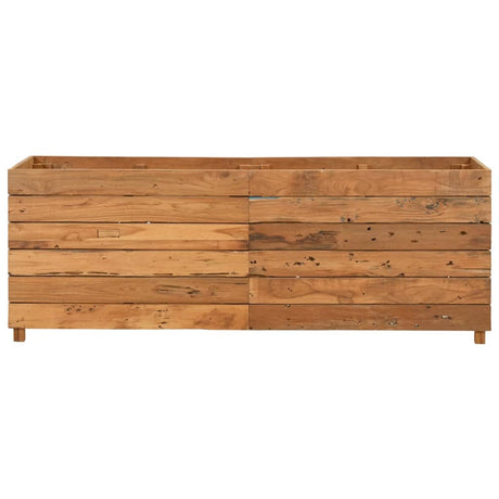 Plantenbak verhoogd 150x40x55 cm gerecycled teakhout en staal - AllerleiShop