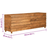 Plantenbak verhoogd 150x40x55 cm gerecycled teakhout en staal - AllerleiShop