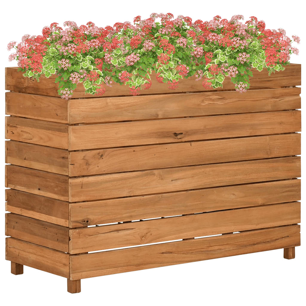 Plantenbak verhoogd 100x40x72 cm gerecycled teakhout en staal - AllerleiShop