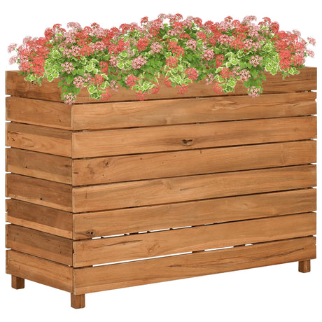 Plantenbak verhoogd 100x40x72 cm gerecycled teakhout en staal - AllerleiShop