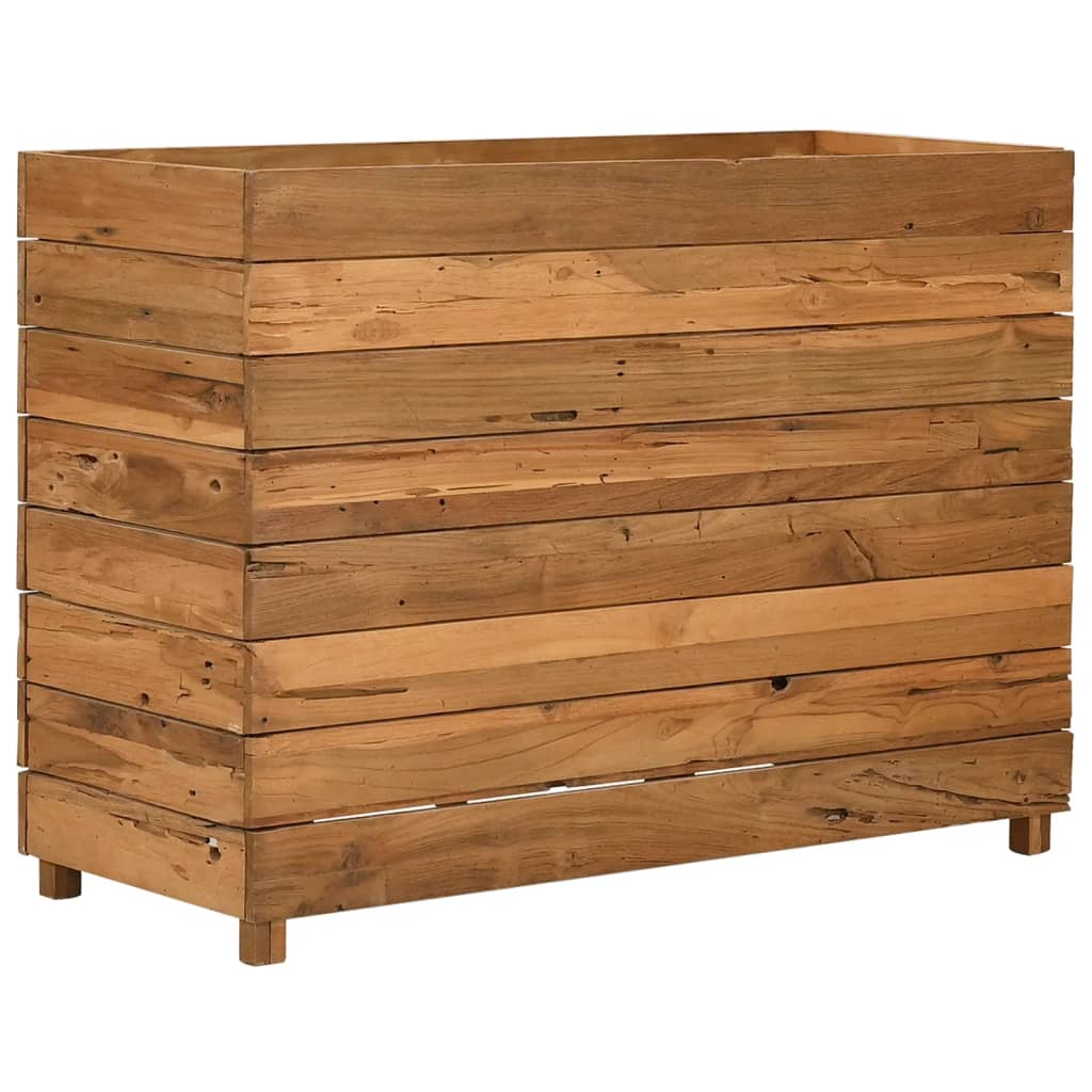 Plantenbak verhoogd 100x40x72 cm gerecycled teakhout en staal - AllerleiShop