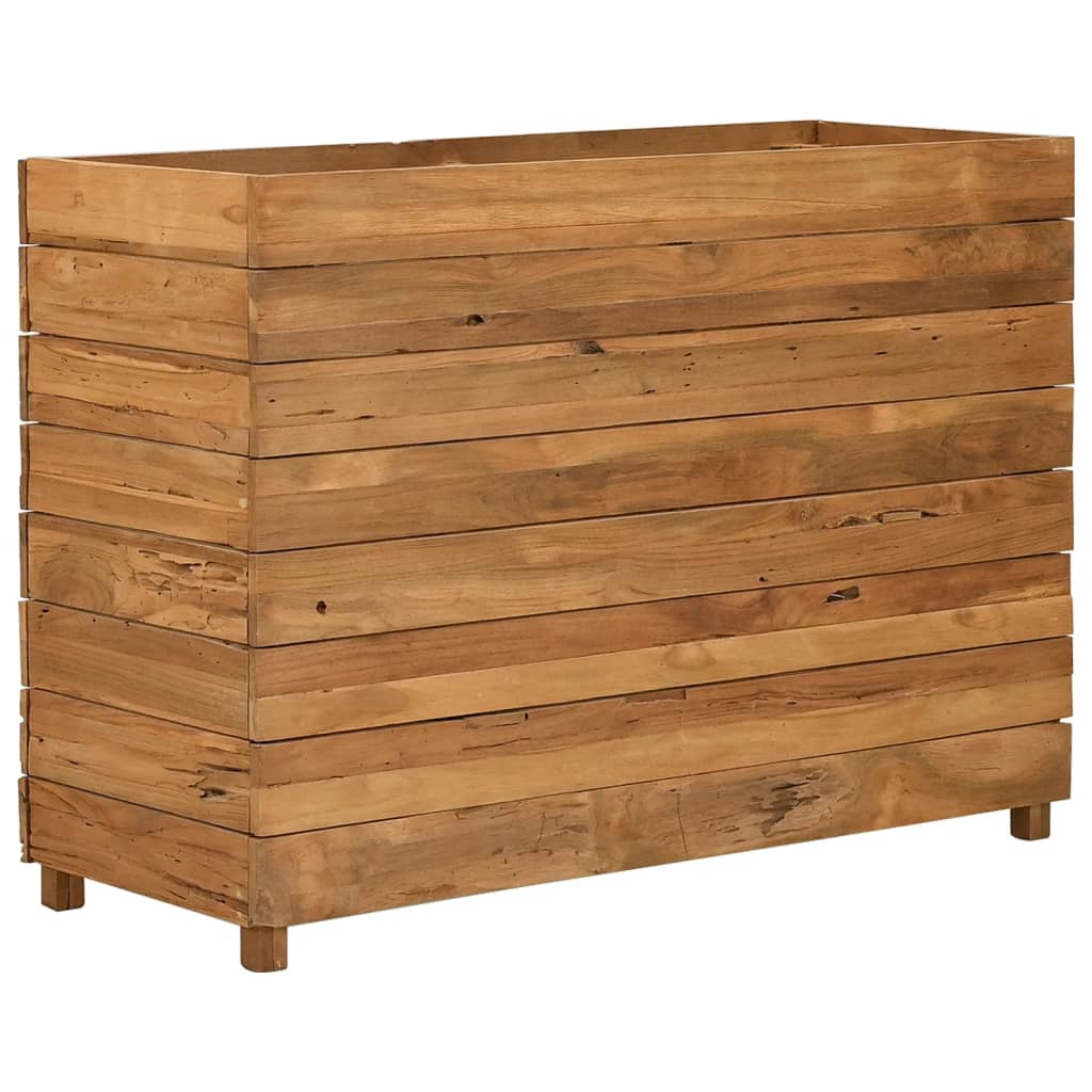 Plantenbak verhoogd 100x40x72 cm gerecycled teakhout en staal - AllerleiShop