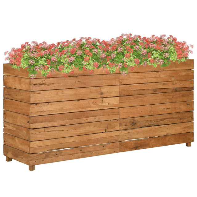 Plantenbak verhoogd 150x40x72 cm gerecycled teakhout en staal - AllerleiShop