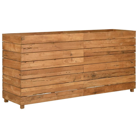 Plantenbak verhoogd 150x40x72 cm gerecycled teakhout en staal - AllerleiShop