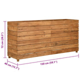 Plantenbak verhoogd 150x40x72 cm gerecycled teakhout en staal - AllerleiShop