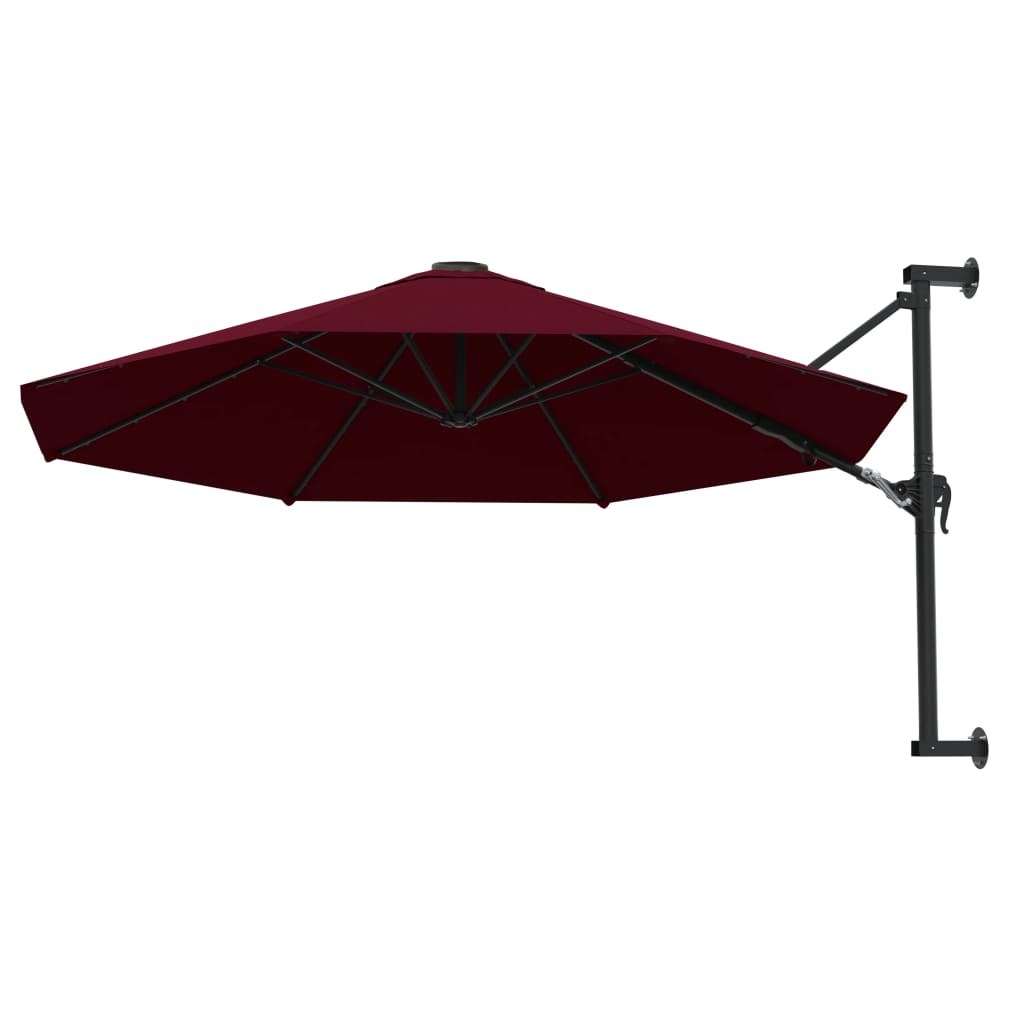 Wandparasol met metalen paal 300 cm bordeauxrood - AllerleiShop