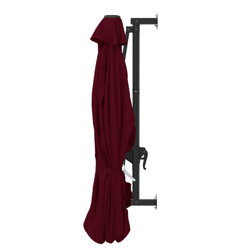 Wandparasol met metalen paal 300 cm bordeauxrood - AllerleiShop