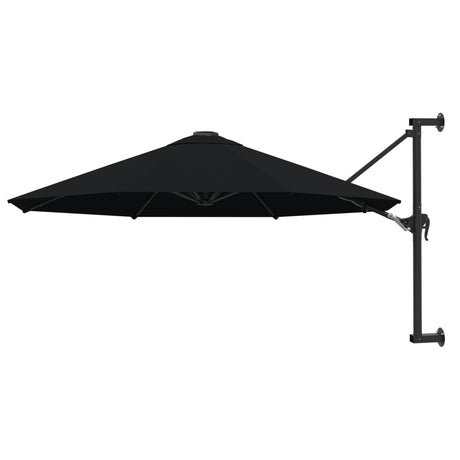 Wandparasol met metalen paal 300 cm zwart - AllerleiShop