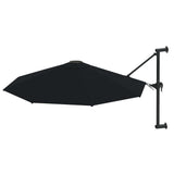 Wandparasol met metalen paal 300 cm zwart - AllerleiShop