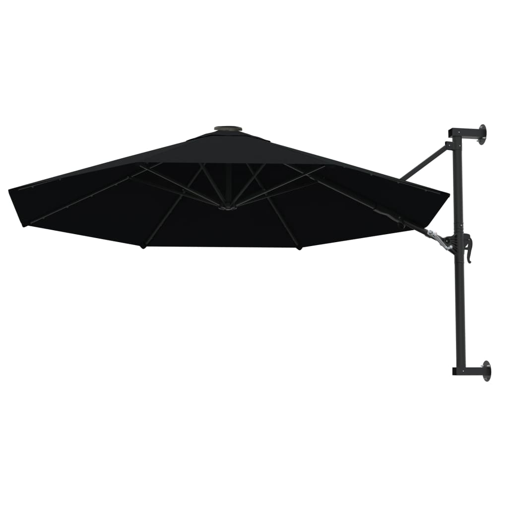 Wandparasol met metalen paal 300 cm zwart - AllerleiShop