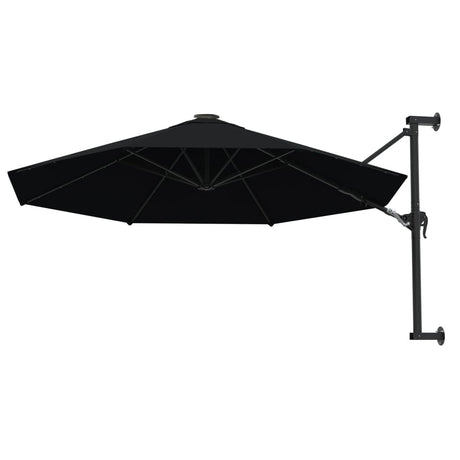 Wandparasol met metalen paal 300 cm zwart - AllerleiShop