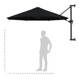 Wandparasol met metalen paal 300 cm zwart - AllerleiShop