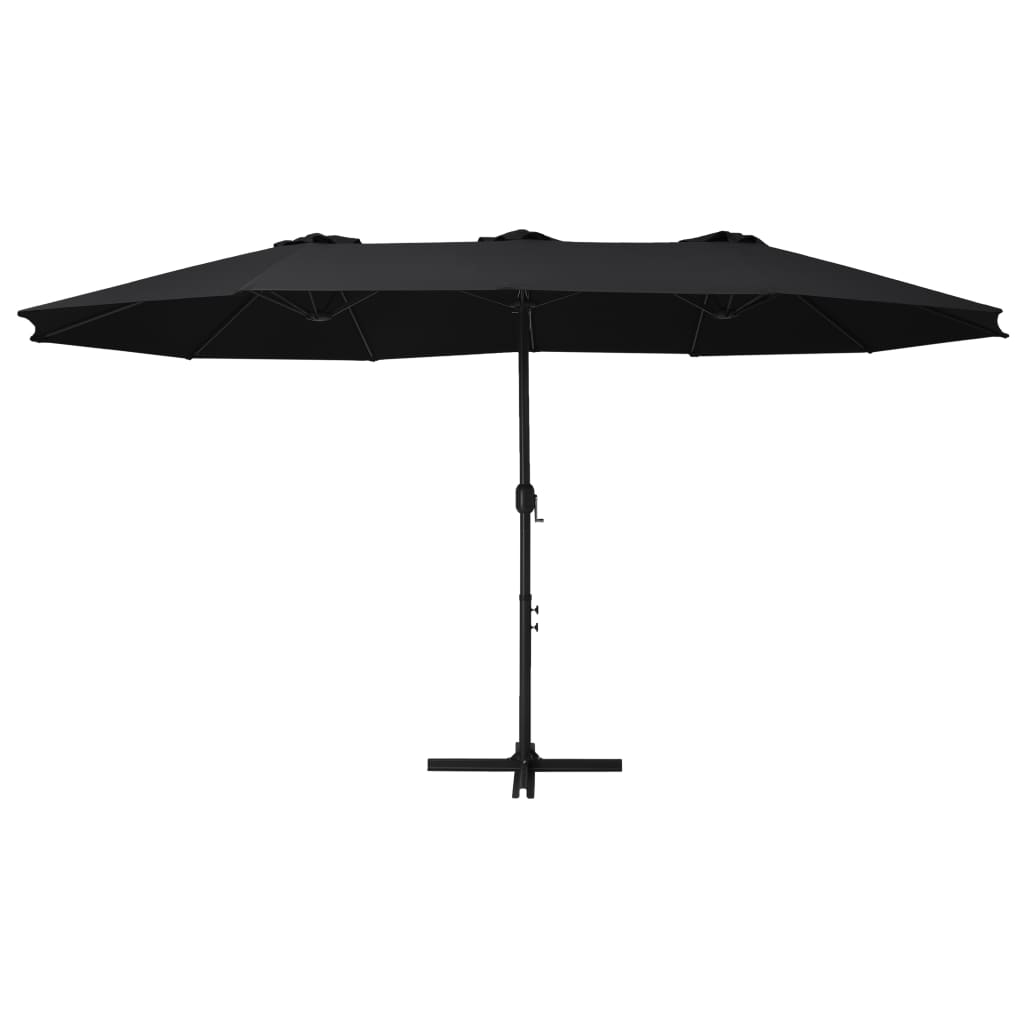 Parasol met aluminium paal 460x270 cm zwart - AllerleiShop