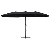 Parasol met aluminium paal 460x270 cm zwart - AllerleiShop