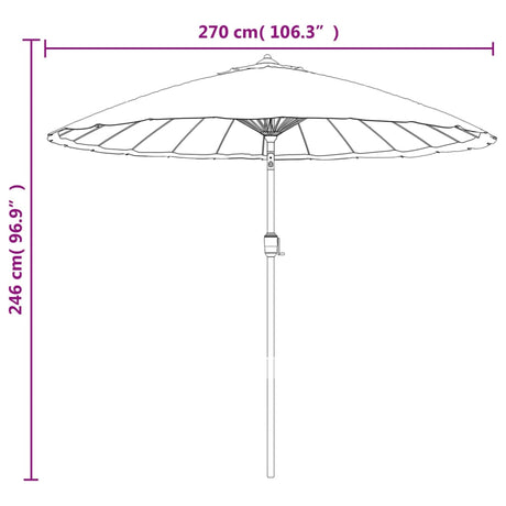 Parasol met aluminium paal 270 cm zwart - AllerleiShop